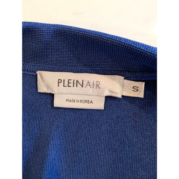 Plein Air Blue Lightweight Open Front Knit Cardigan Jacket Size S Made in Korea - Picture 3 of 7